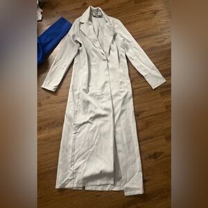 Elegant light grey Long Coat